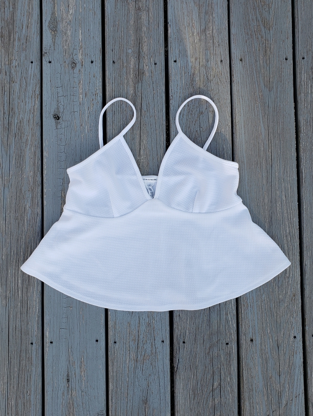 Caution To The Wind Y2k White Peplum Crop Top Size Large